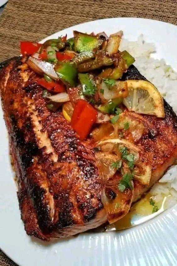 Jerk lemon pepper salmon