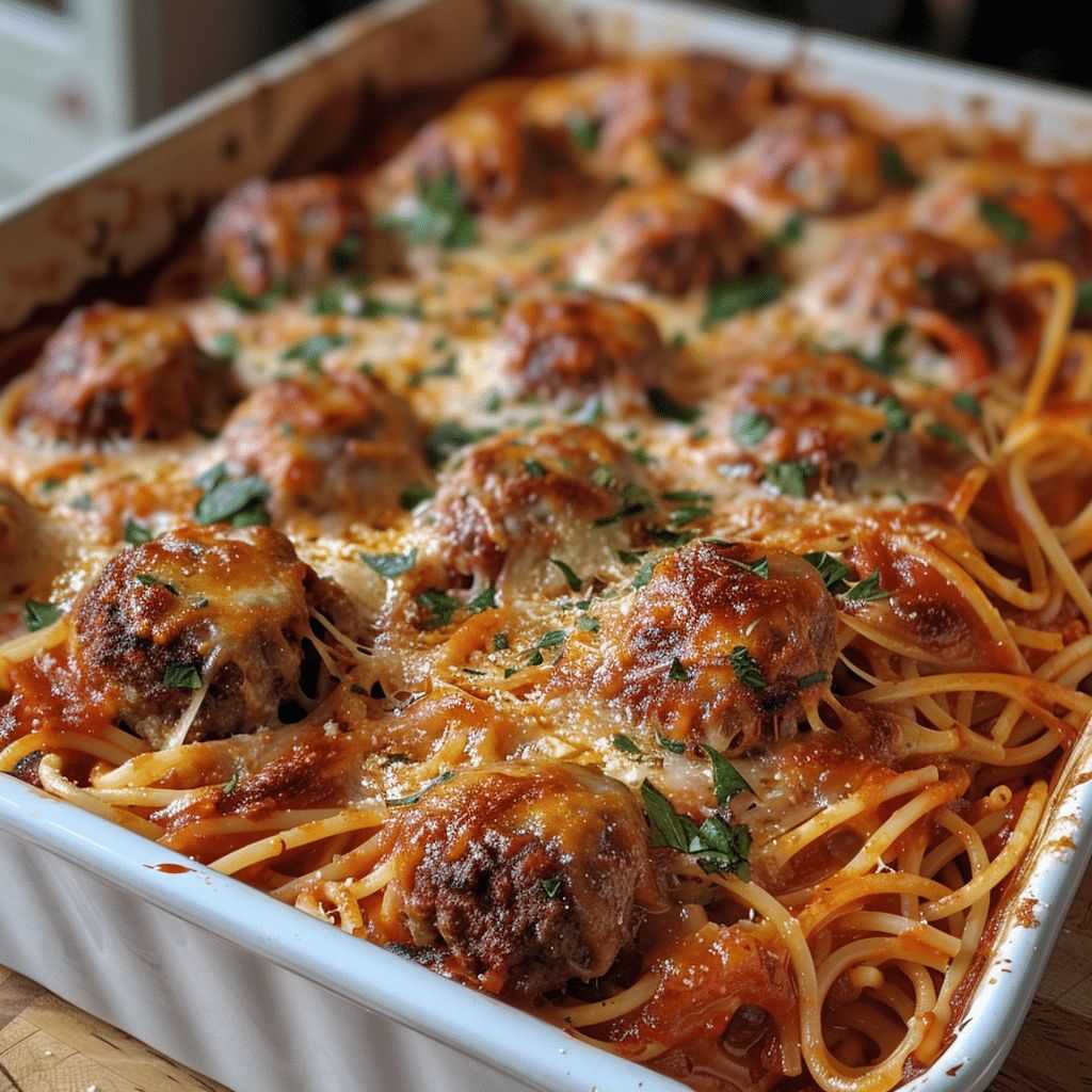 Baked Spaghetti & Meatballs