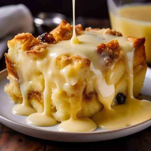 Grandma’s Old-Fashioned Bread Pudding with Vanilla Sauce