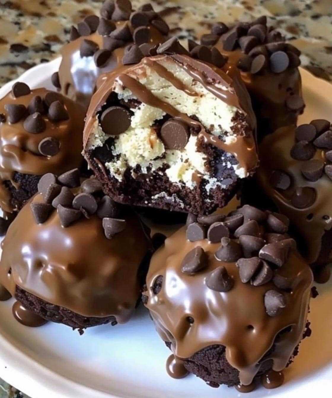 Chocolate Chip Cookie Dough Brownie Bombs