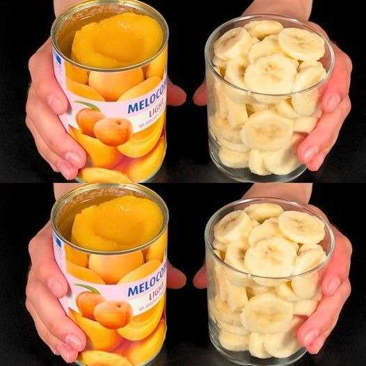 Delightful French dessert using peaches and bananas