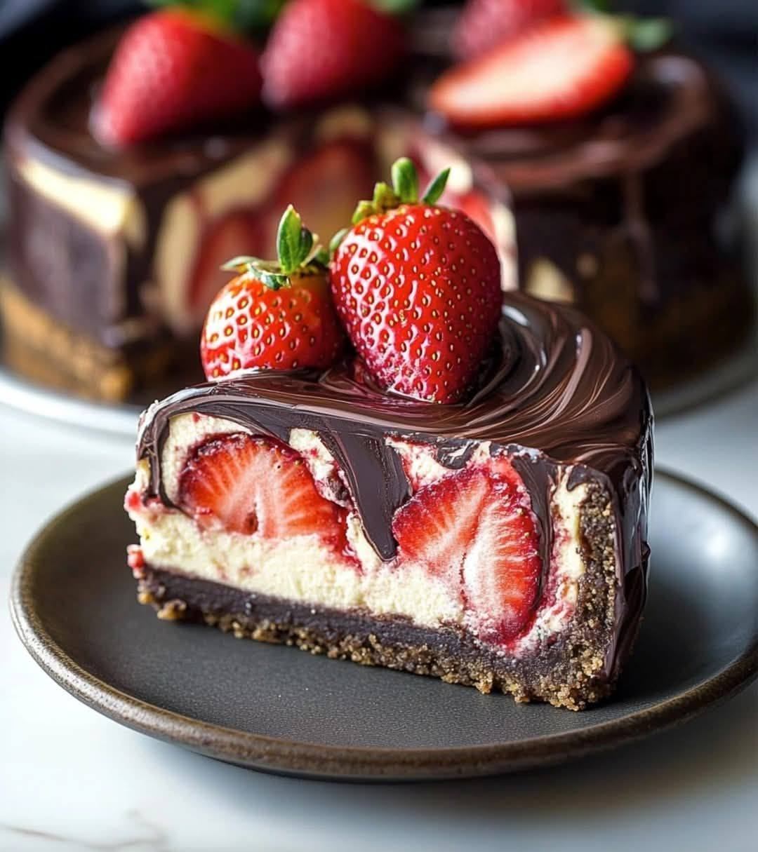 Chocolate Strawberry Swirl Cheesecake Pure Decadence!