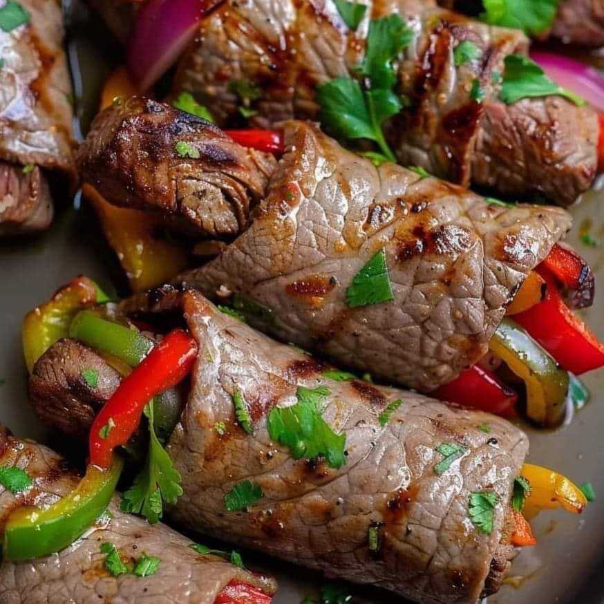 Healthy Steak Fajita Roll-Ups