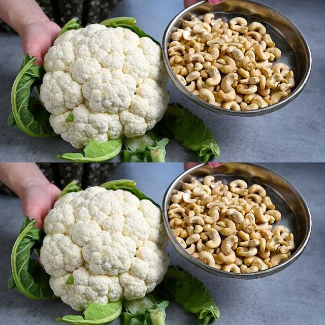 Cauliflower with cashews is tastier than meat! Quick, easy, and tasty recipe!