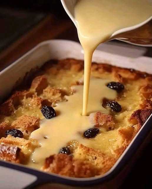 Grandma’s Old-Fashioned Bread Pudding with Vanilla Sauce!