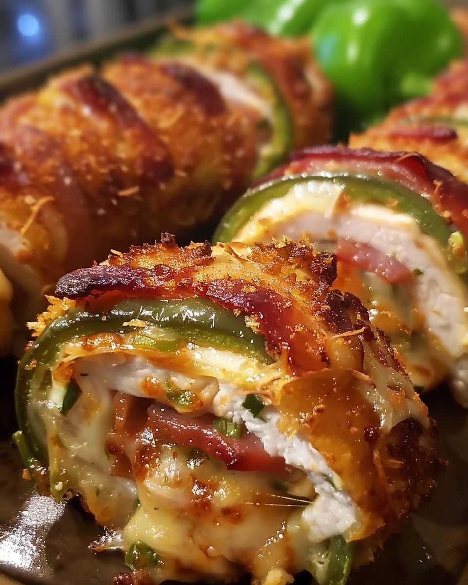 Bacon-Wrapped Stuffed Jalapeño Chicken Rolls