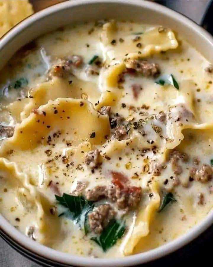 Creamy Alfredo Lasagna Soup