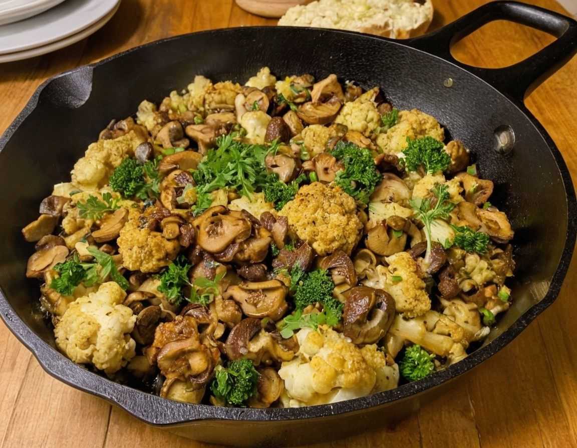 Garlic Mushrooms Cauliflower Skillet