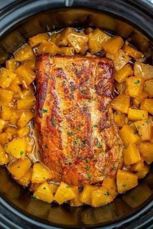 Slow Cooker Pineapple Pork Loin