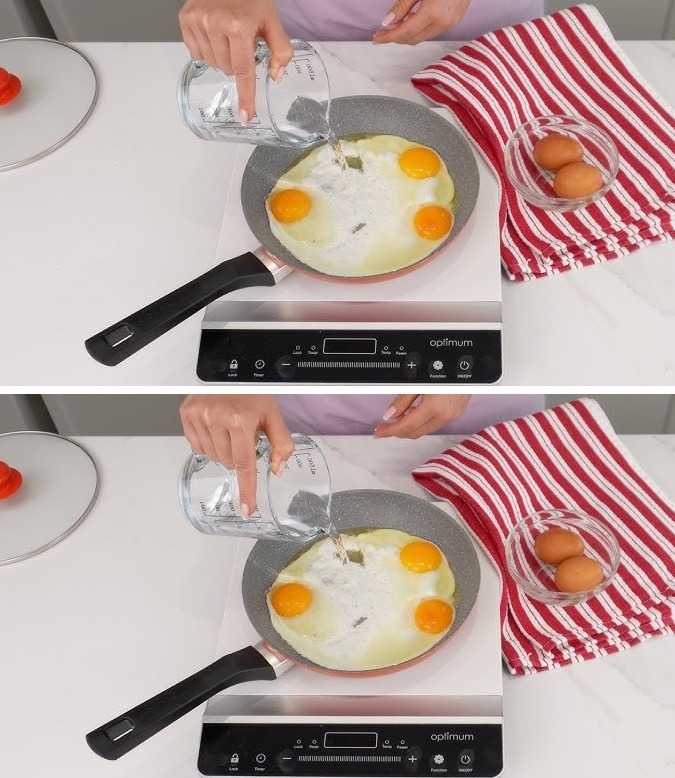 Method for Perfect Fried Eggs: The Pour Water Trick