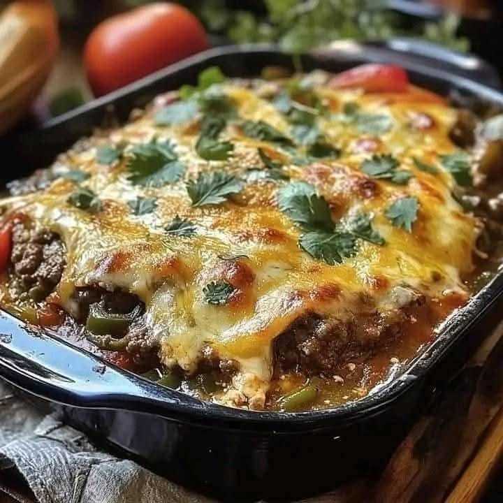 Baked Beef Chiles Rellenos Casserole