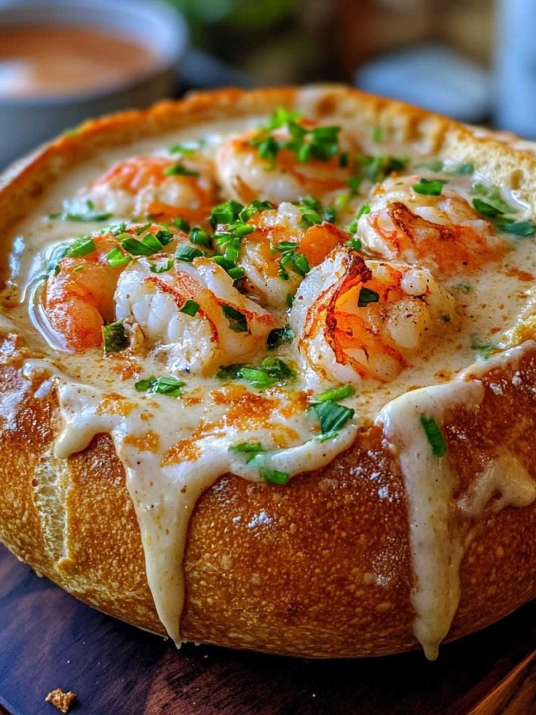 Stuffed Seafood Soup Bread Bowl