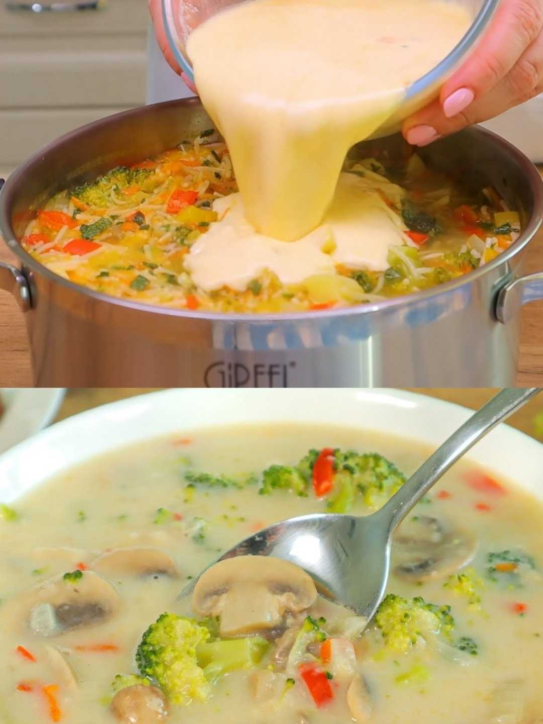 Mushroom Soup with Broccoli