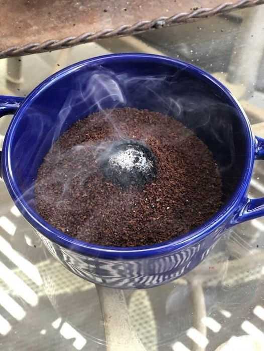 Keep Flies and Mosquitoes at Bay with Burning Coffee Grounds