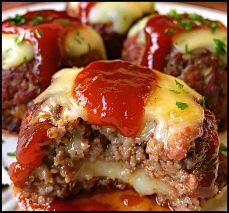 Cheesy Stuffed Meatloaf Bites