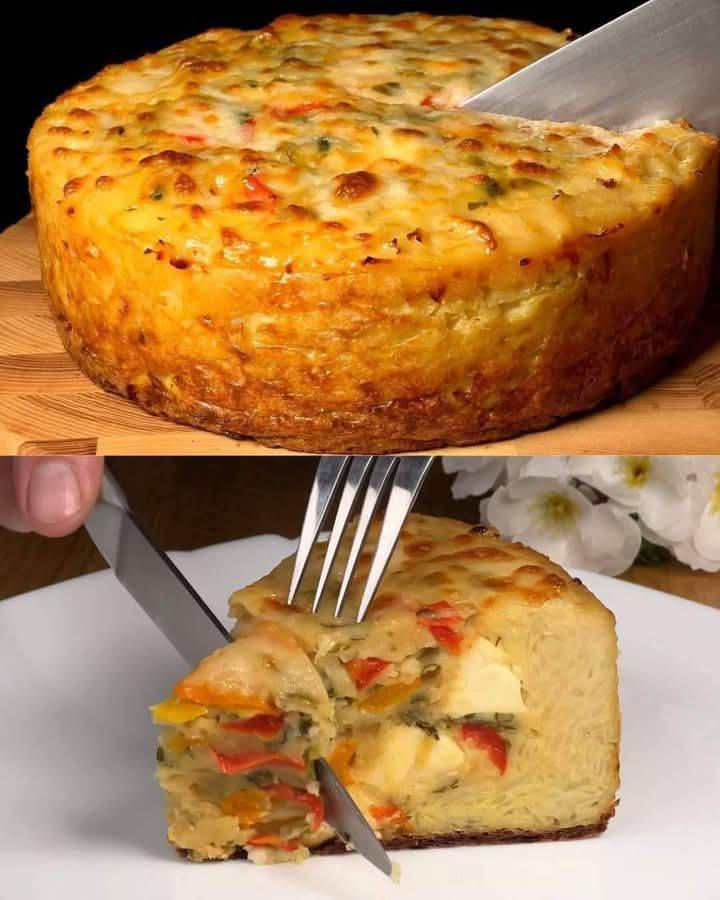 Cheesy Pasta and Potato Cake