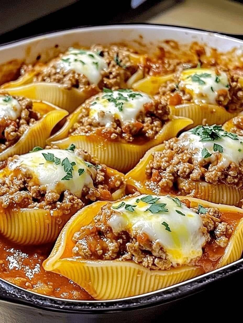 Beef-Stuffed Shells with Creamy Ricotta Filling