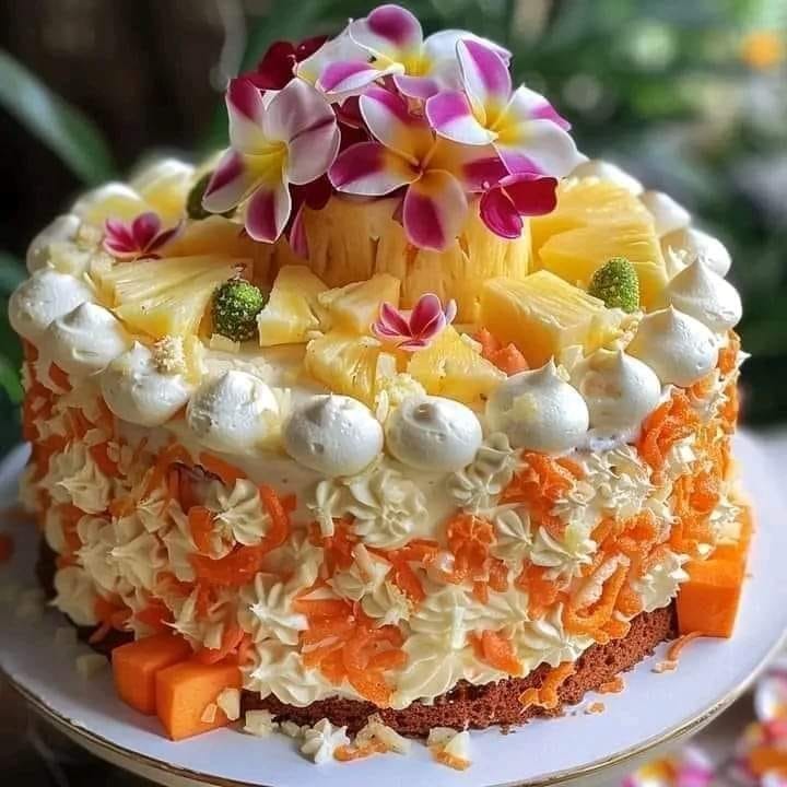 Hawaiian Carrot Pineapple Cake