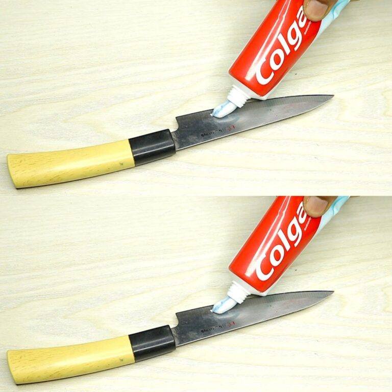 Many people are unaware of the trick of using toothpaste on a knife!