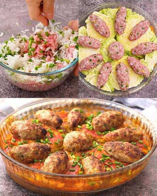 Bake in the oven with albóndigas