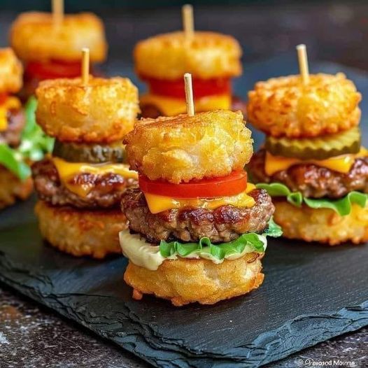 Mini Tater Tot Cheeseburgers