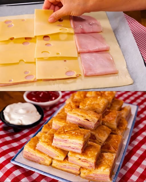 Quick Ham and Cheese Puff Pastry Appetizer