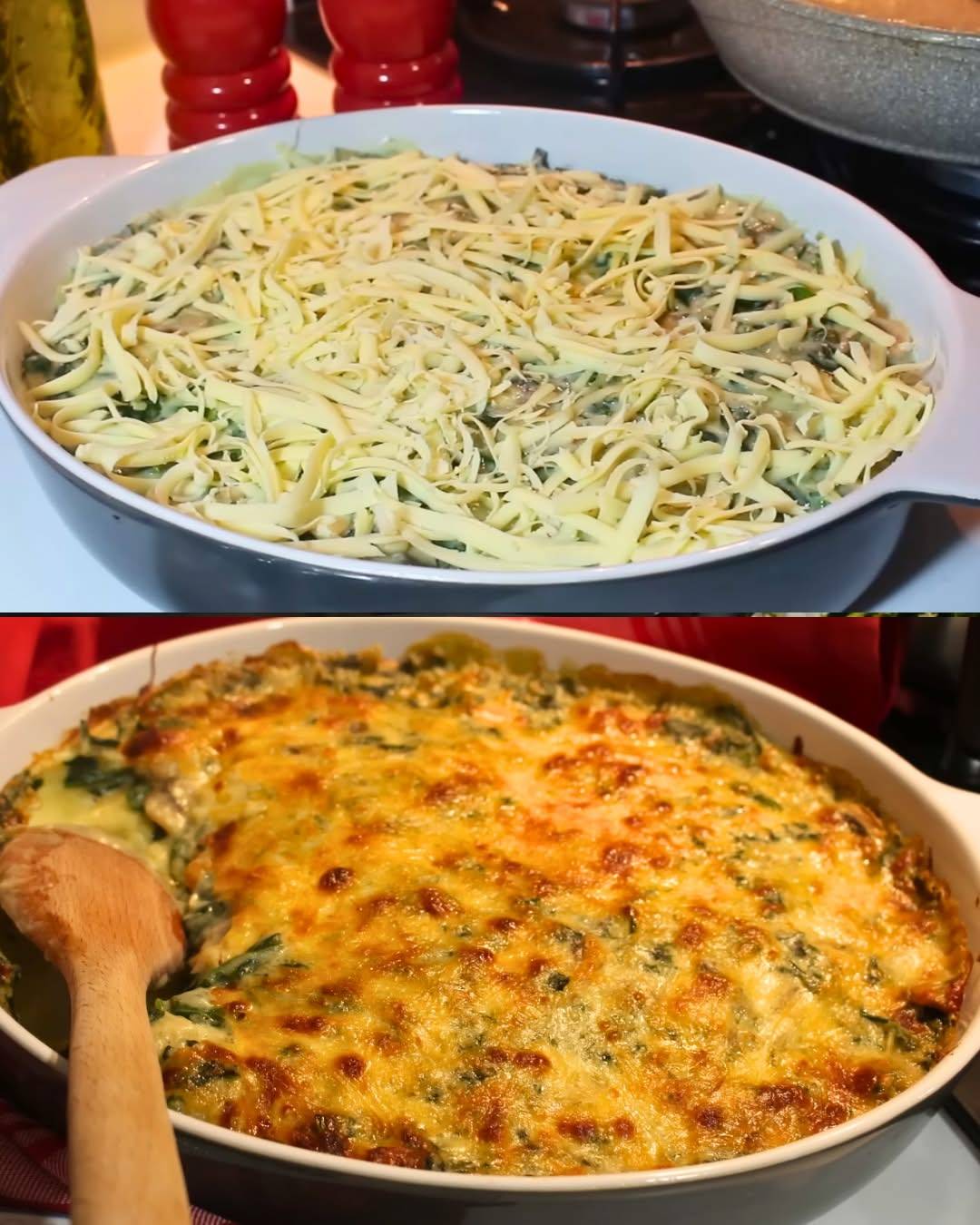 Spinach, Mushroom, and Potato Casserole with Béchamel Sauce