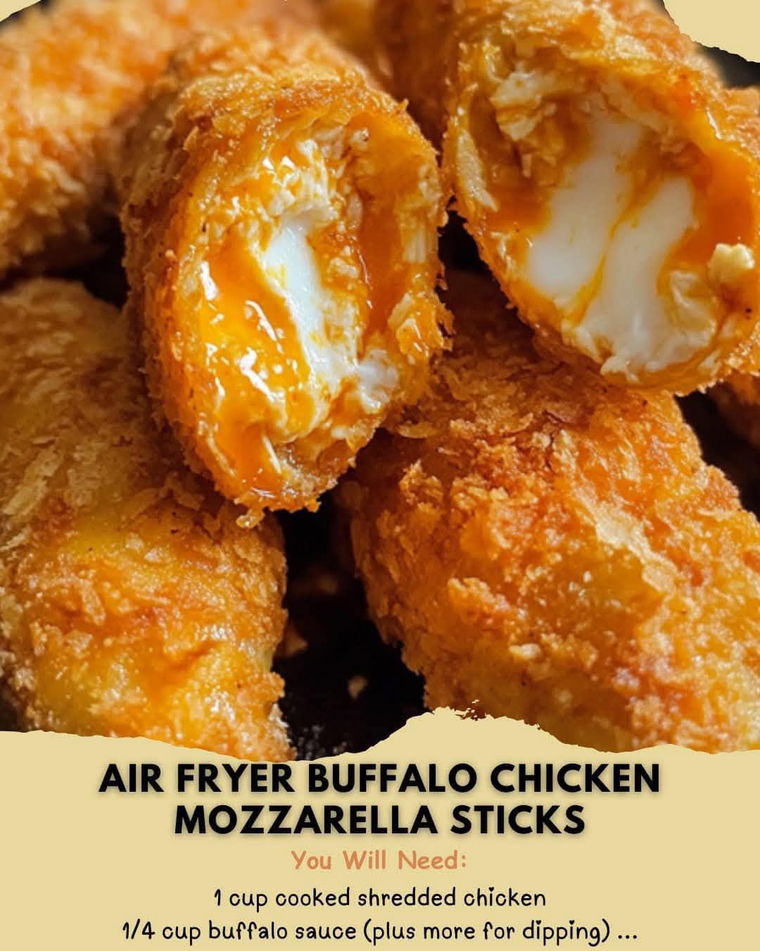 Air Fryer Buffalo Chicken Mozzarella Sticks