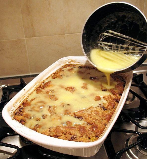 Grandma’s Old-Fashioned Bread Pudding with Vanilla Sauce