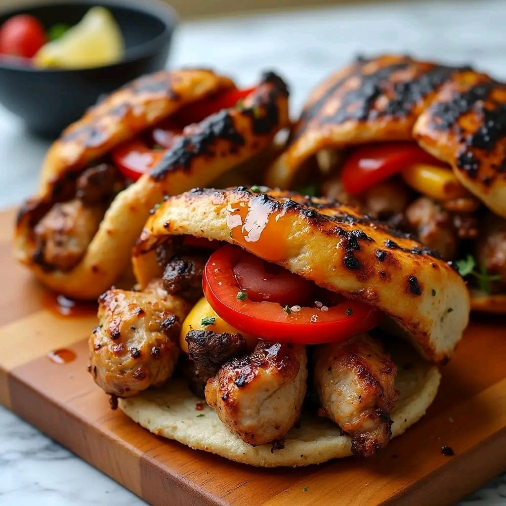 Grilled Chicken Pita with Smoky Glaze