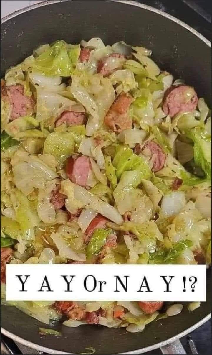 FRIED CABBAGE AND BACON WITH ONION