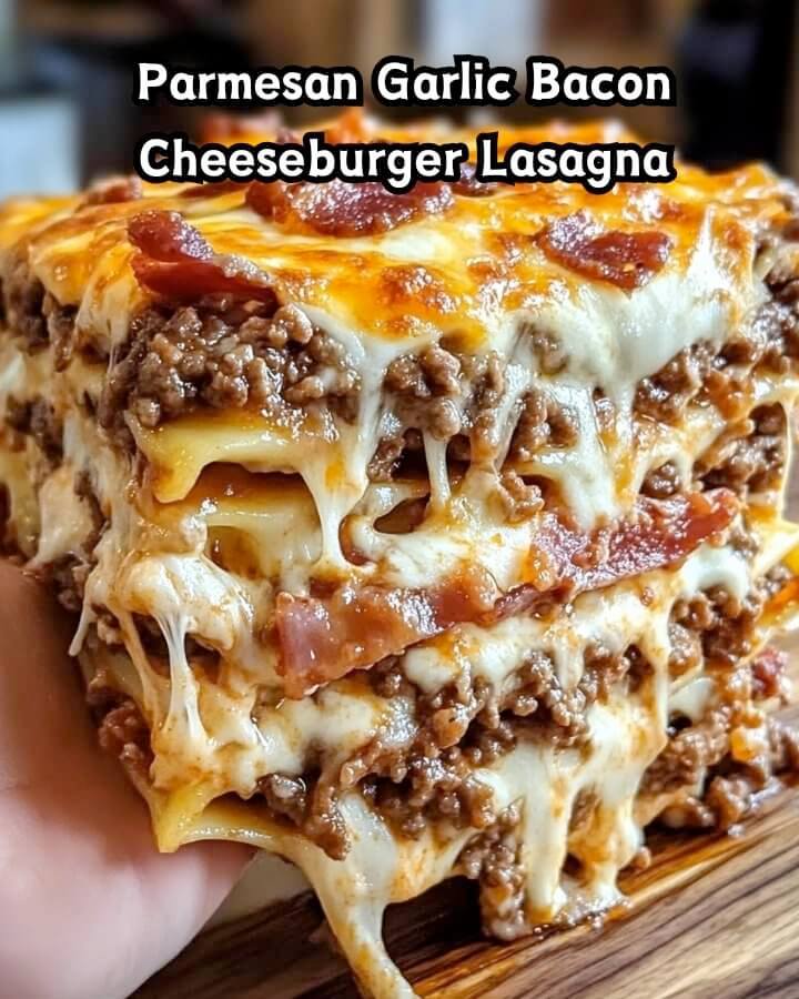 Parmesan Garlic Bacon Cheeseburger Lasagna