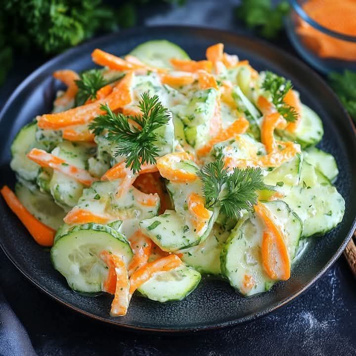 Creamy Cucumber and Carrot Salad