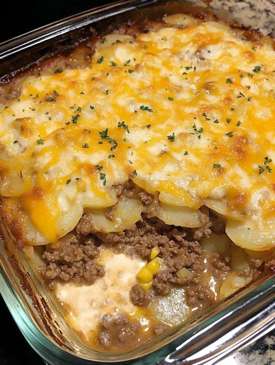 Cowboy Meatloaf and Potato Casserole