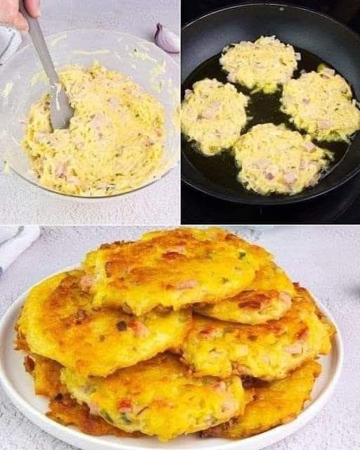 Crispy Potato and Ham Pancakes