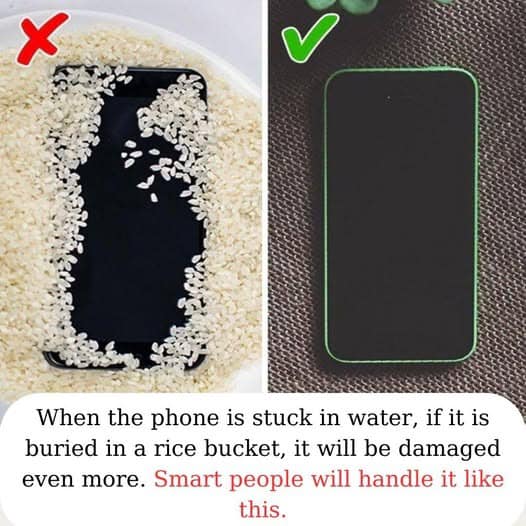 Good tips for handling a phone stuck in water