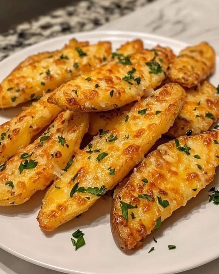 BAKED GARLIC PARMESAN POTATO WEDGES