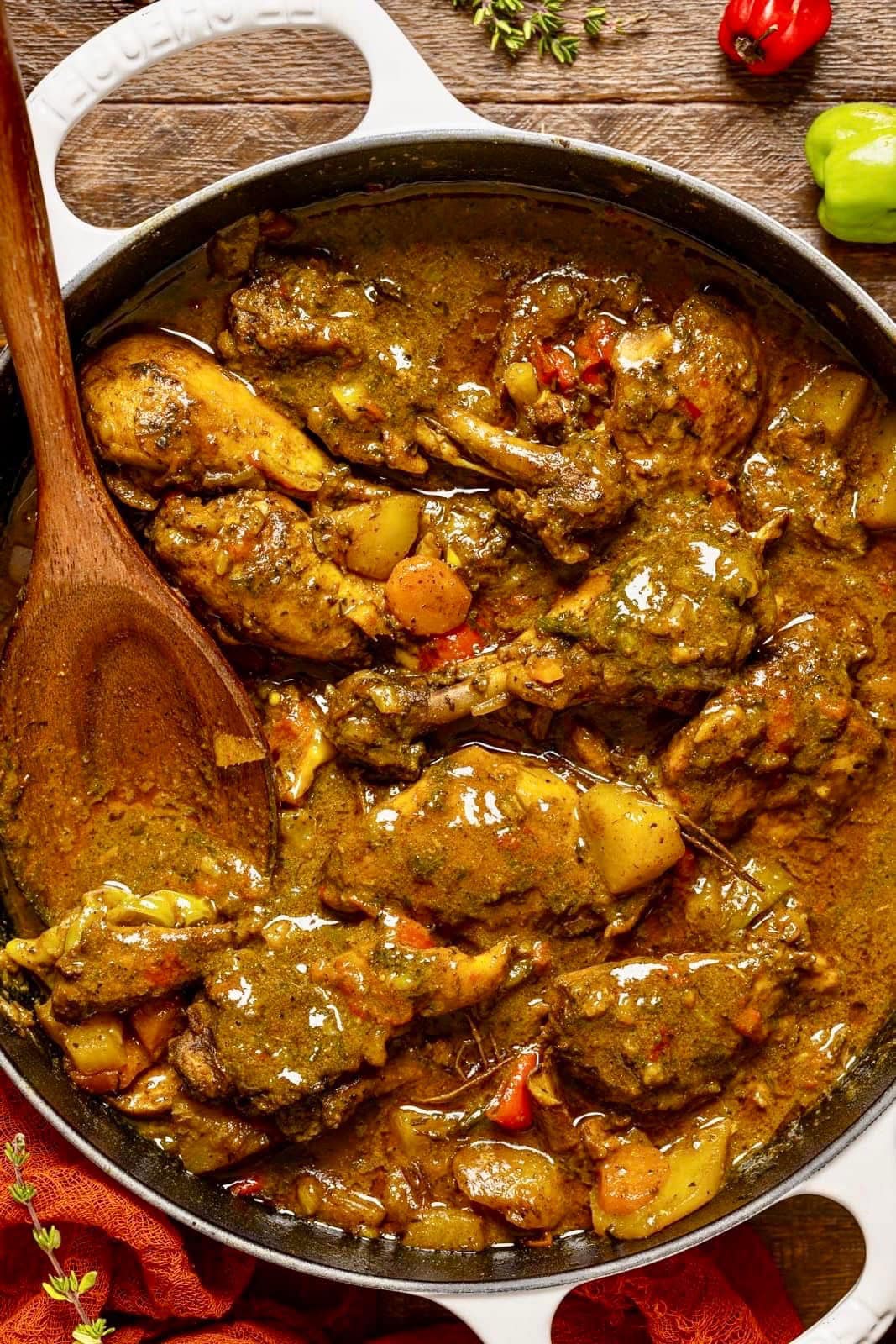 Here’s a recipe for Authentic Jamaican Curry Chicken that’s rich, flavorful, and packed with Caribbean spices: