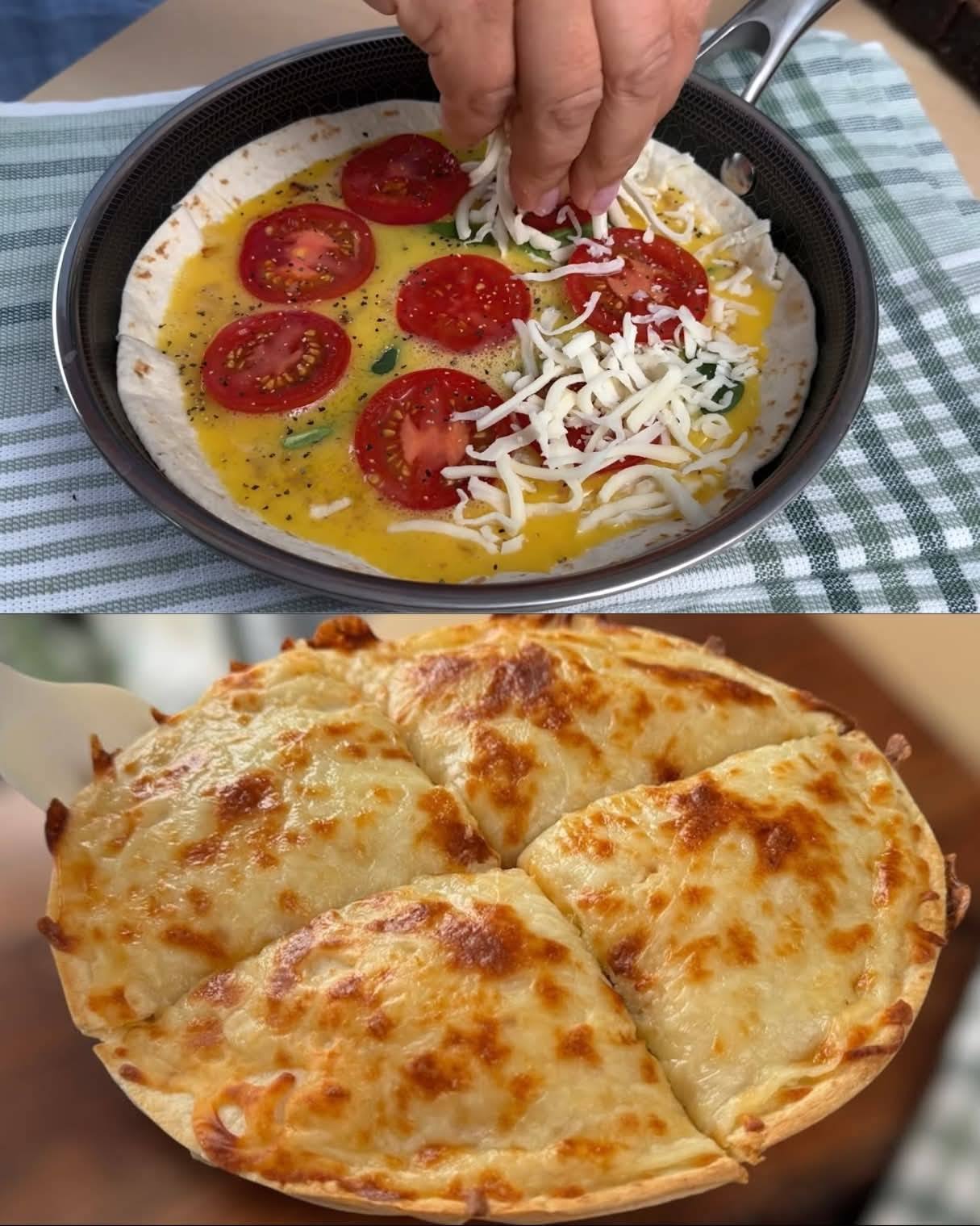 Spinach and Tomato Tortilla Baked