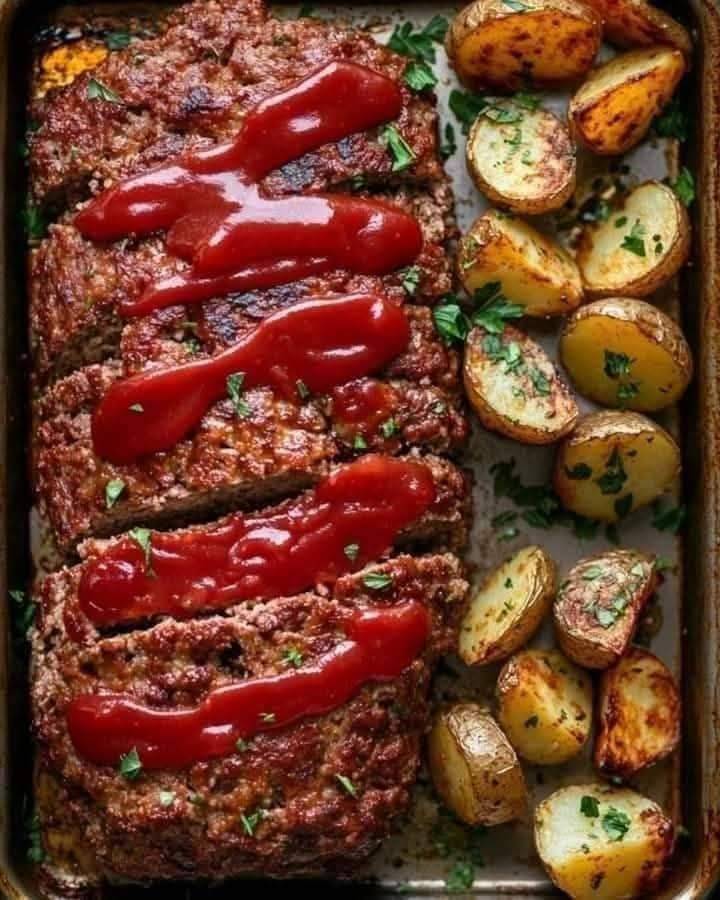 Classic Meatloaf with Roasted Potatoe