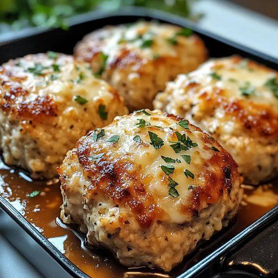  Garlic Parmesan Chicken Meatloaves 