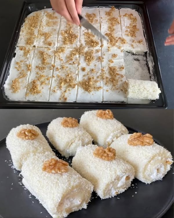 Coconut Rolls with Custard Filling