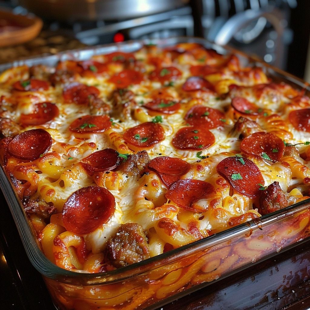 Pizza Spaghetti Casserole