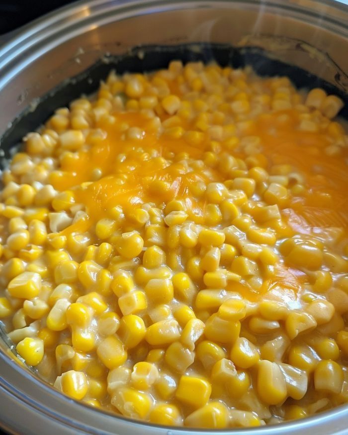 Slow Cooker Cheddar Corn with Bacon