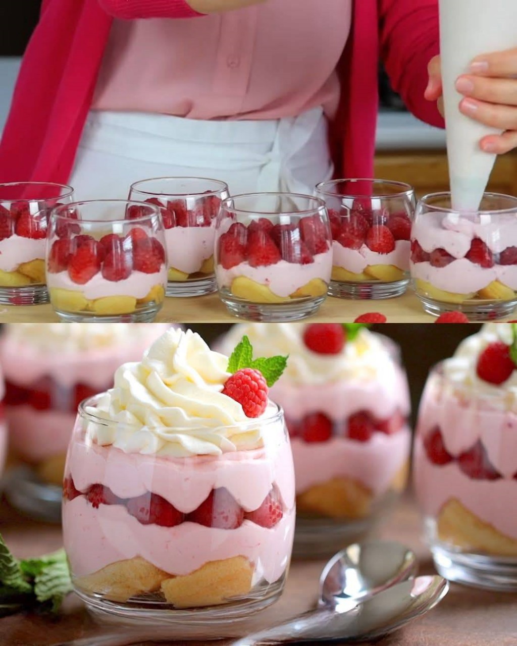 Delicate Raspberry Mousse Cups