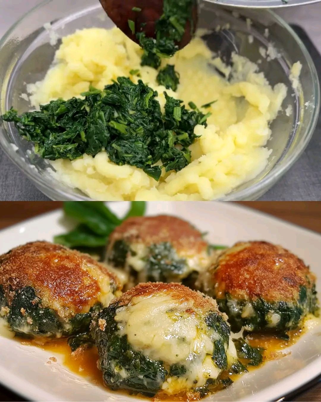 Super Delicious Baked Spinach Potato Balls