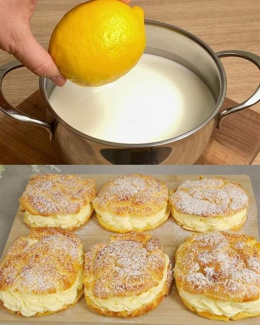 Lemon Cream Puffs with Mascarpone Filling