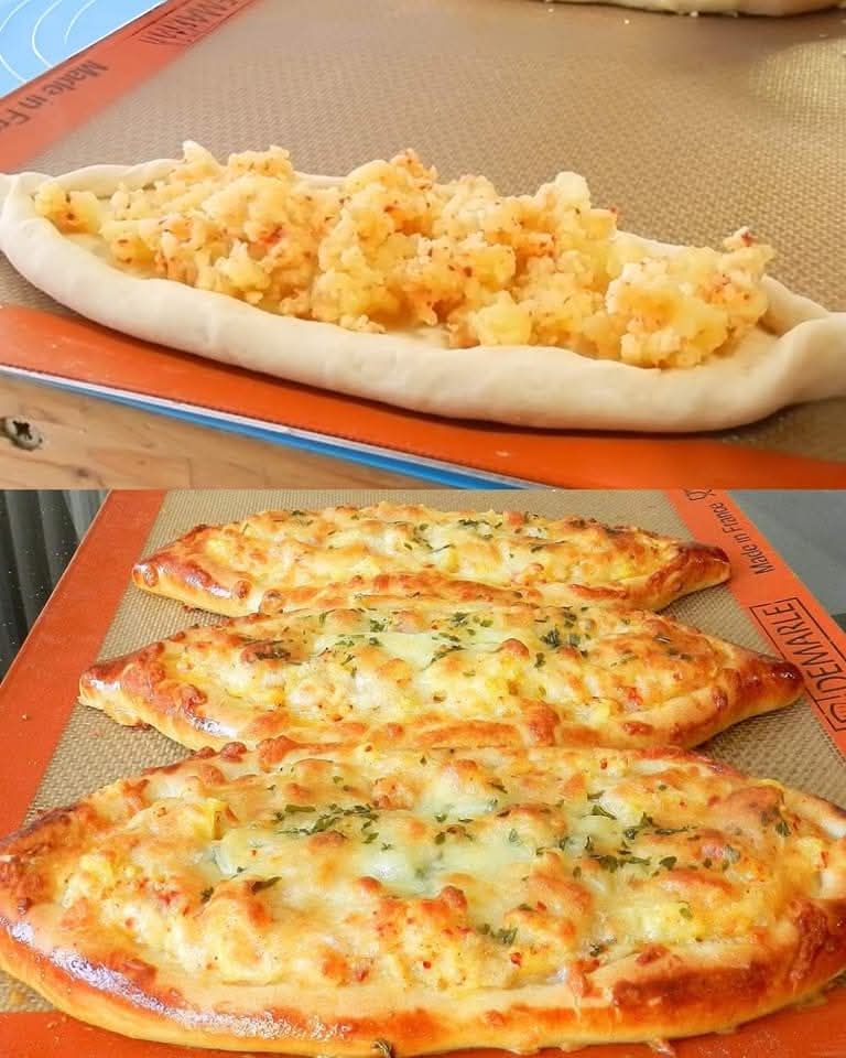 Cheese Garlic Potato Pide – Mozzarella Cheese Bread Delicious!