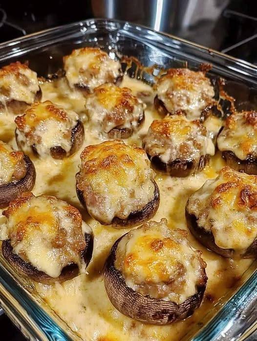 Stuffed mushrooms. One of my favorites. Great to take to functions.