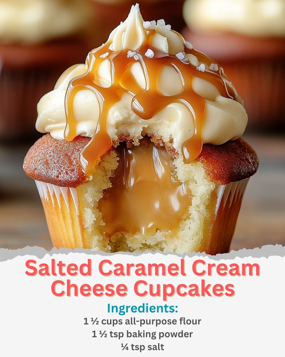 Salted Caramel Cream Cheese Cupcakes